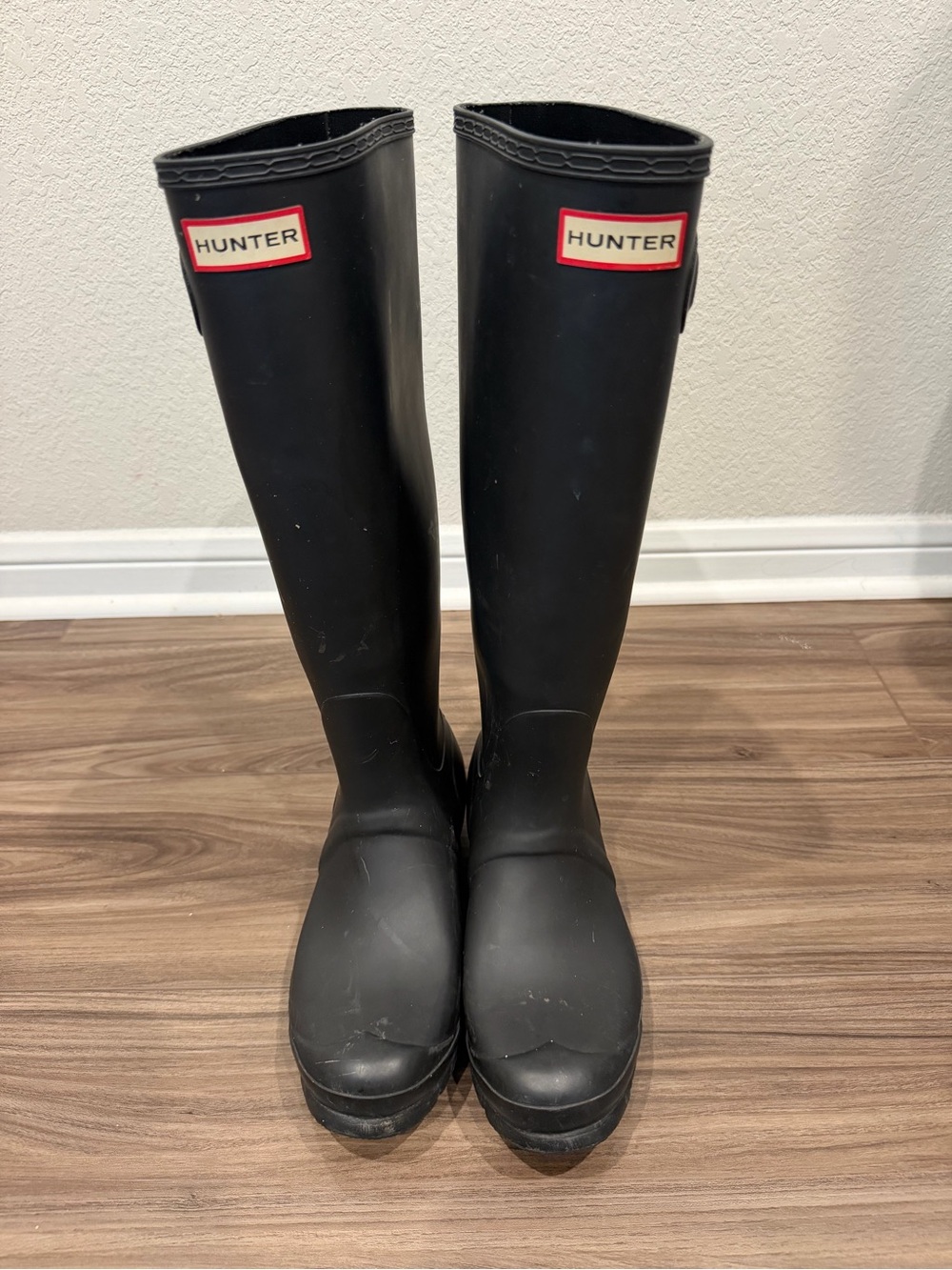 Hunter Original Tall Black Matte Rubber Rain Boots Size US 8